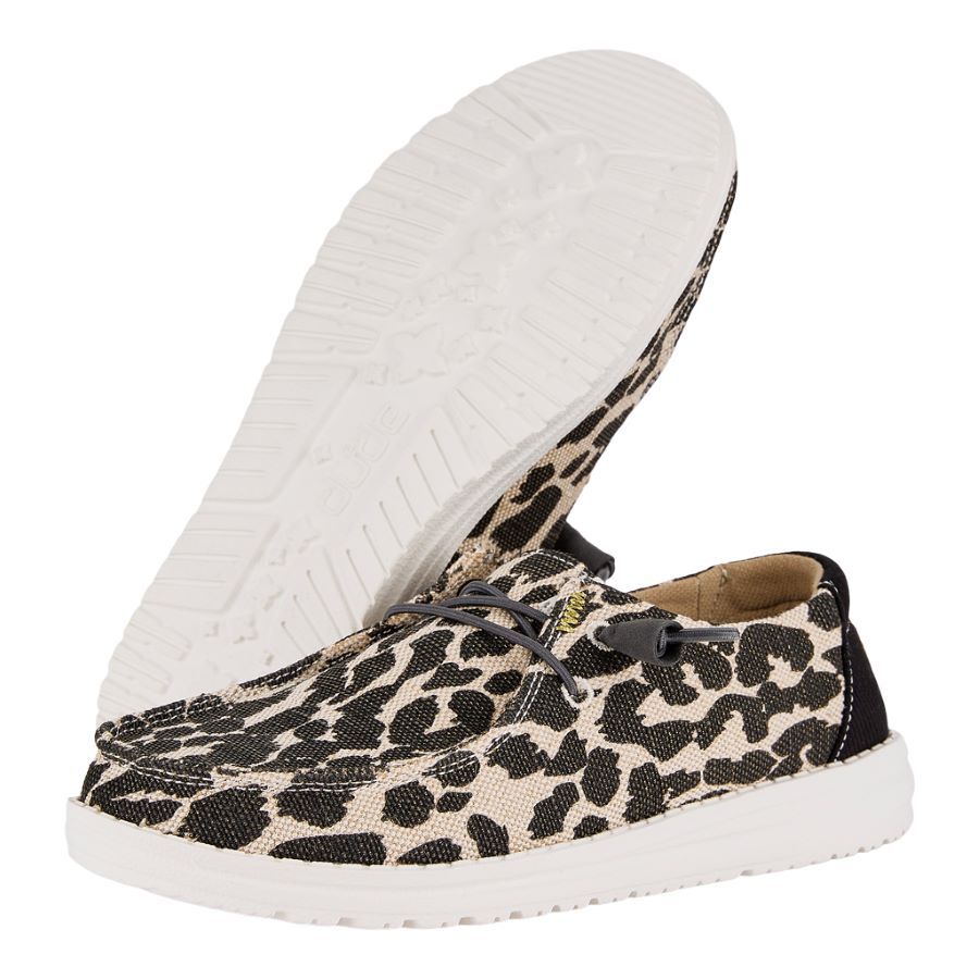 Wendy Leopard Sparkle Wide - Tan