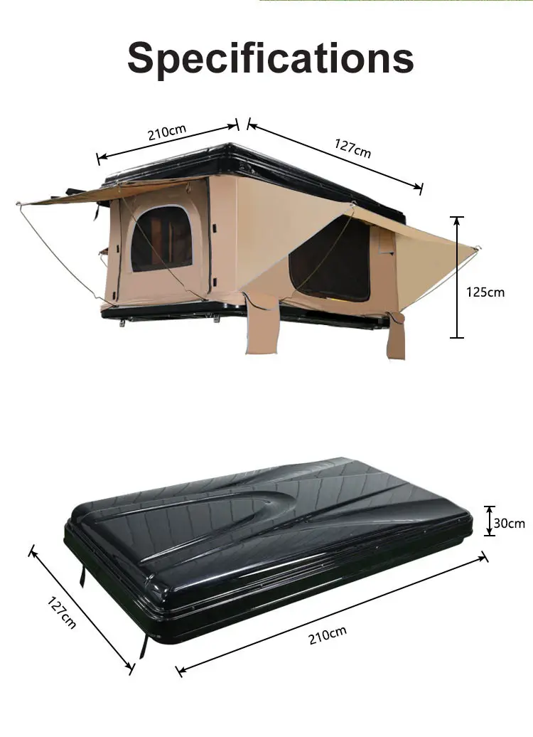 Waterproof Mounted Auto Camper Side Awning Rack Hard Shell Camping Car Roof Top Tent