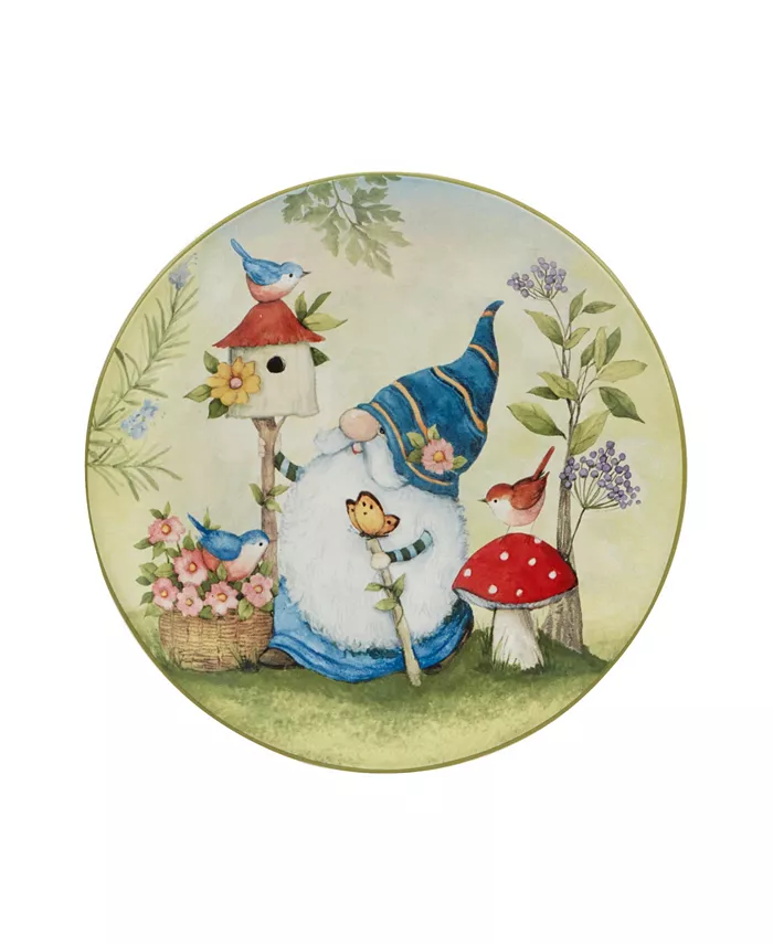 Certified International Garden Gnomes Set of 4 Salad Plate 9