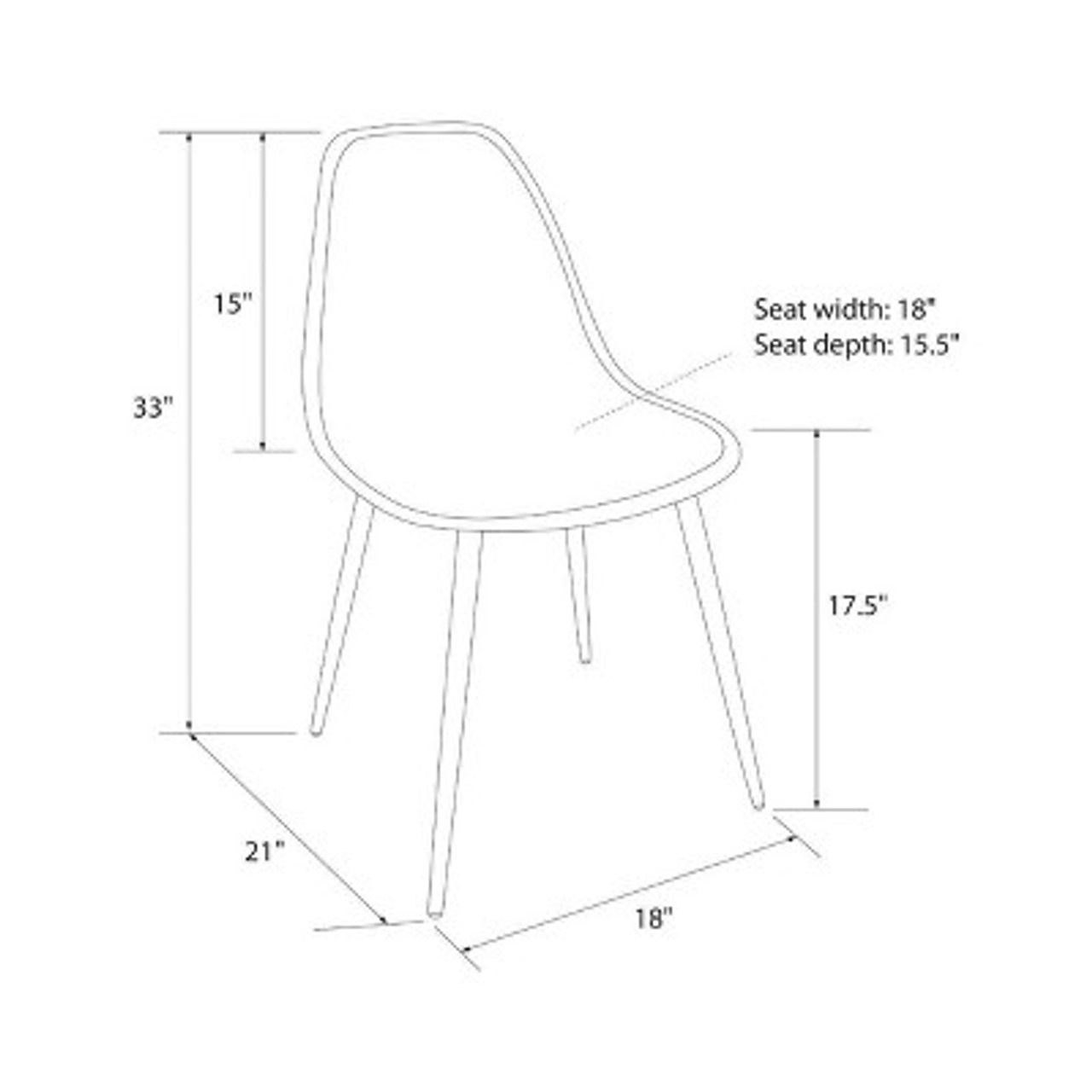 2pk Copley Armless Dining Chairs Black - Project 62