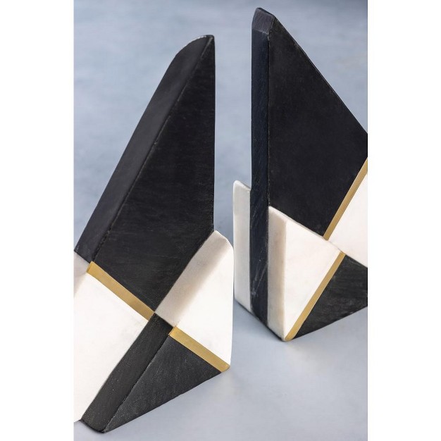 Gauri Kohli Kaavin Marble Bookends Set Of 2