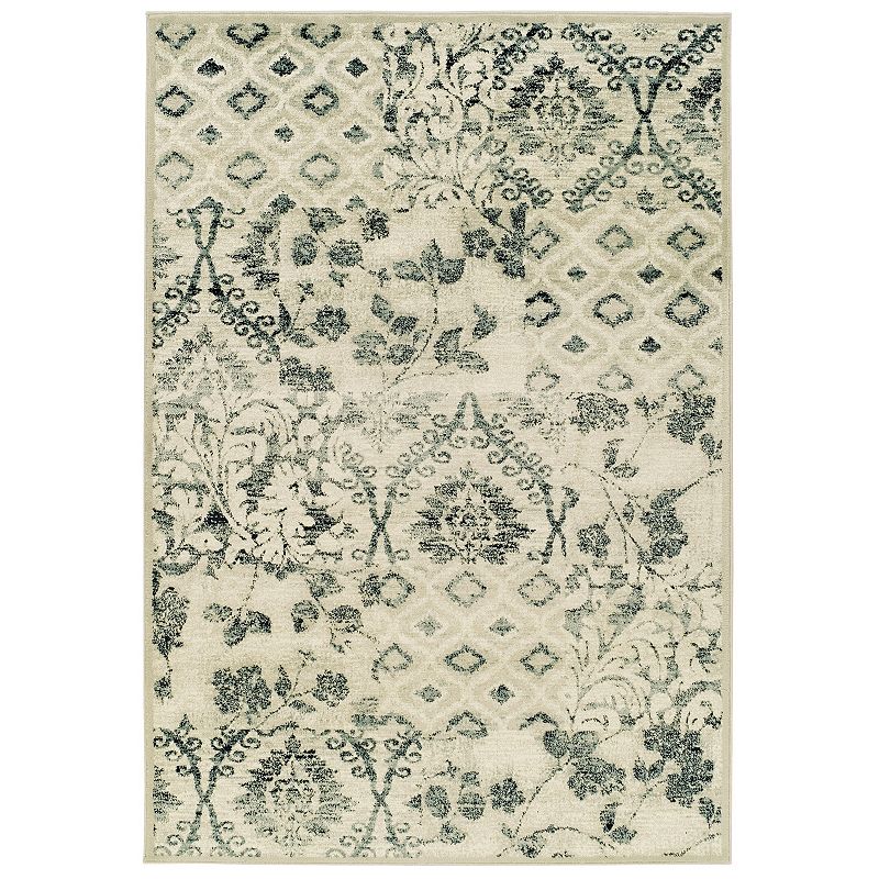 Superior Distressed Floral Damask Indoor Area Rug or Runner