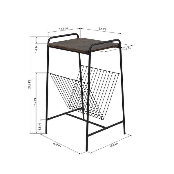 Side Table with V-Shaped Shelf