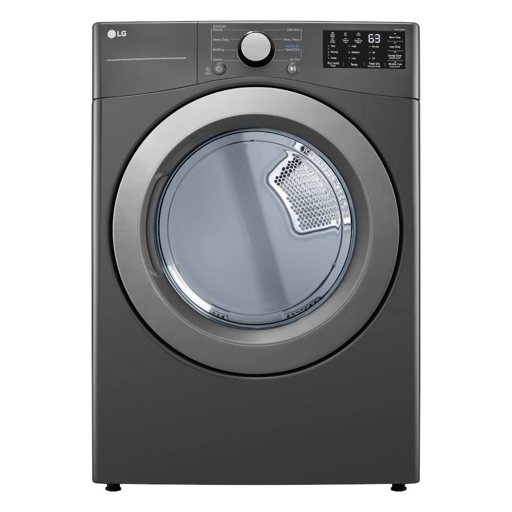 LG 7.4 cu. ft. Ultra Large Vented Gas Dryer with Sensor Dry NFC Tag On in Middle Black DLG3471M