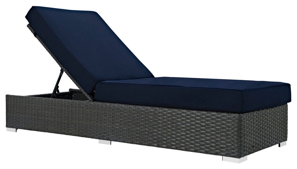 Sojourn Outdoor Patio Sunbrella Chaise Lounge   Tropical   Outdoor Chaise Lounges   by Timeout PRO  Houzz