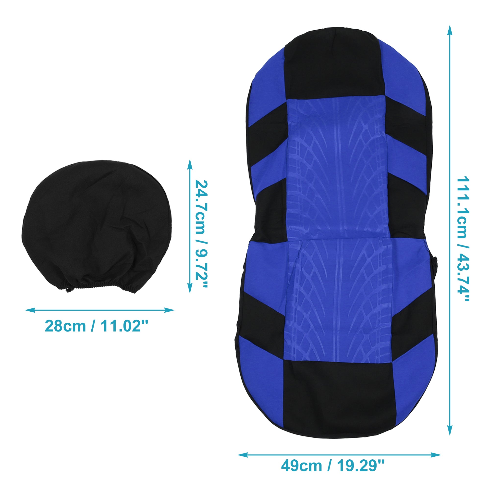 Unique Bargains Universal Front Seat Cover Kit Cloth Fabric Seat Protector Pad for Most Car Auto Truck Blue