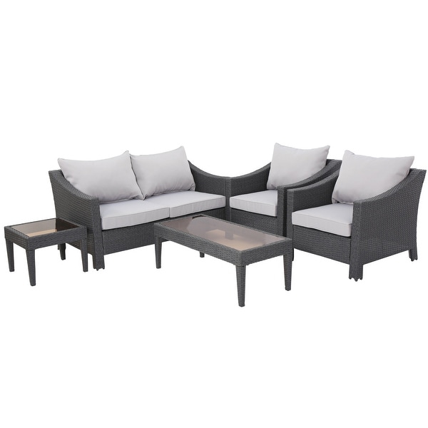 Christopher Knight Home Outdoor Antibes 5piece Wicker Chat Set with Cushions