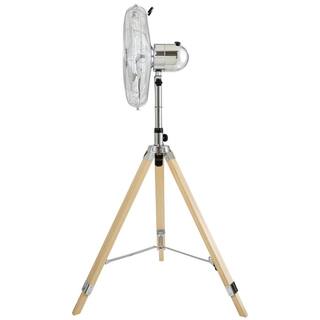 dubbin Vintage Tripod Fan: Retro Style Stand Fan for Home Air Circulation with 3 Speeds and Adjustable Height Silver - 16 in. FXFAN-7024