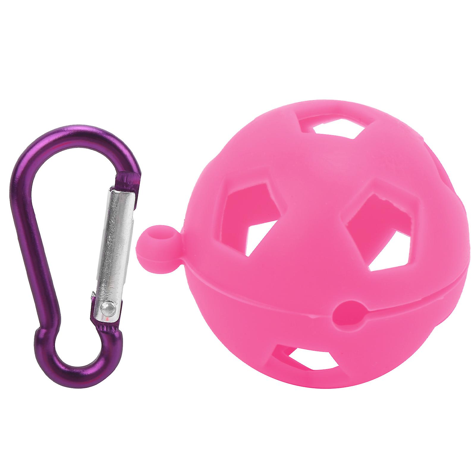 Golf Ball Protective Cover Silicone Sleeve Holder With Keychain Golf Training Accessoryrose Red