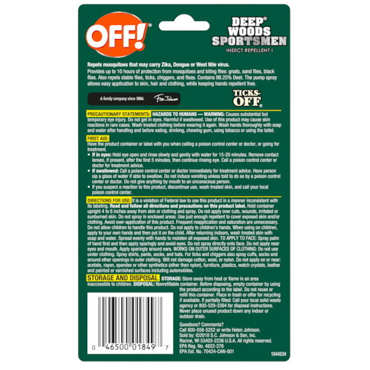 Off Deep Woods Off Sportsman Spritz  1 Ounces  12 ...