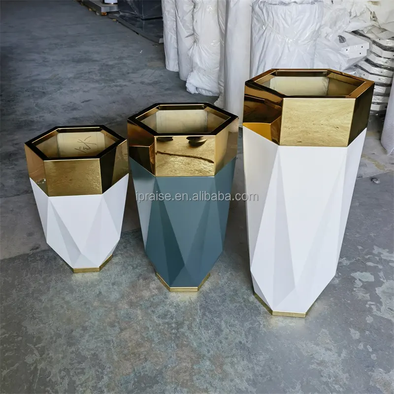 Garden Supplies Luxury Modern white gold decorative indoor flower pots   planters / pots for plants