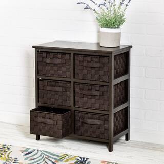 Honey-Can-Do 24.2 in. H x 11.93 in. W x 21.54 in. D Brown Wood 6-Cube Organizer TBL-03759