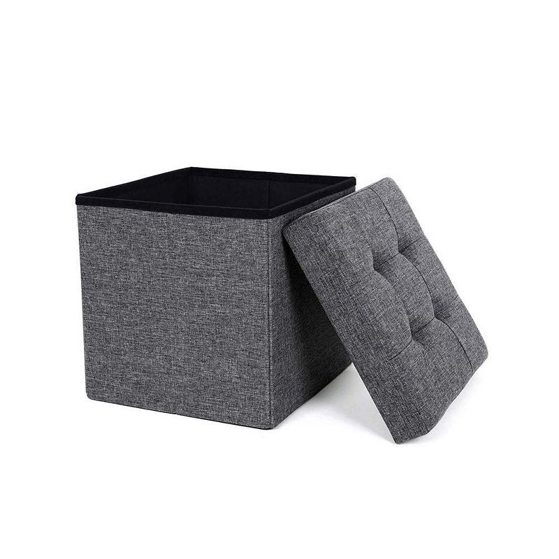 BreeBe Dark Grey Folding Ottoman