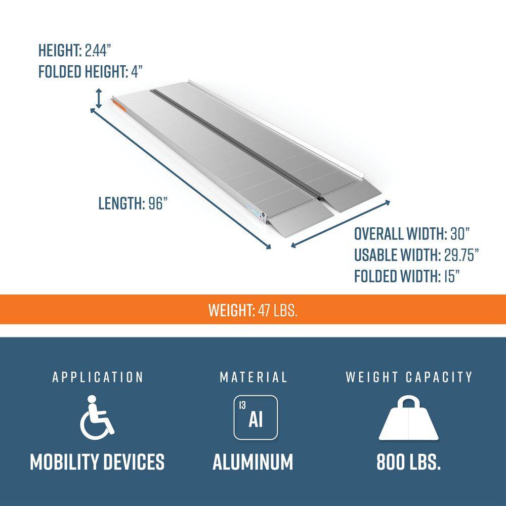 EZ-ACCESS SUITCASE 8 ft. Singlefold Portable Aluminum Ramp SUITCASE SF08