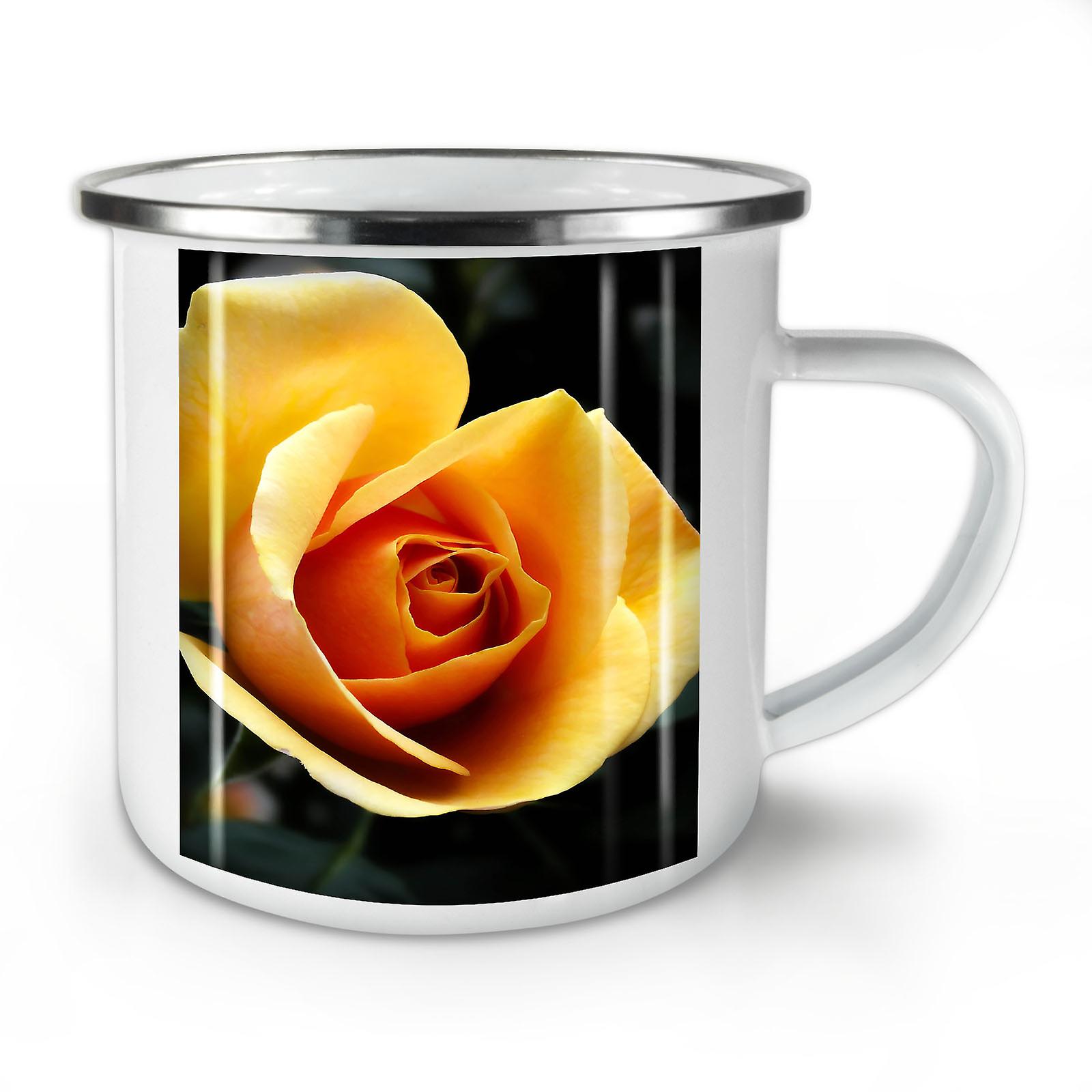 Yellow Rose Photo NEW WhiteTea Coffee Enamel Mug10 oz | Wellcoda