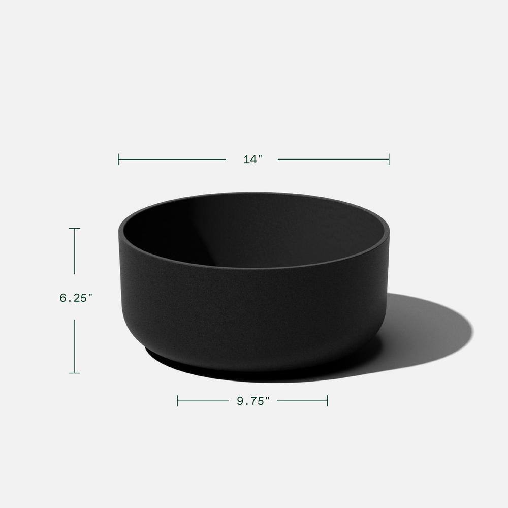 Veradek Kona Bowl 14 in. Round Black Plastic Planter KNBV14B