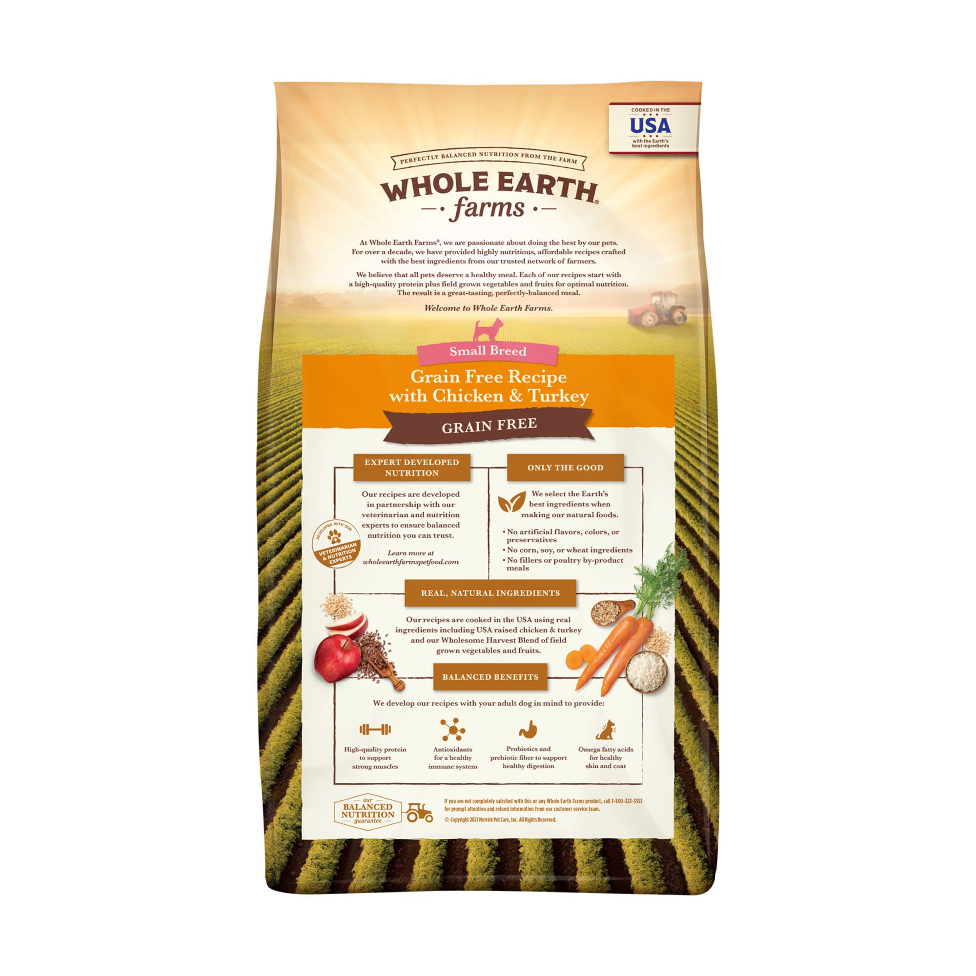 Whole Earth Farms Grain Free Small Breed Chicken and Turkey Recipe Dry Dog Food， 4 lbs.