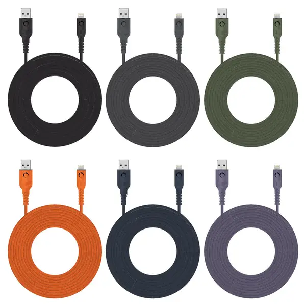 Power Up 8ft Braided MFI 8-pin USB Cable Assortment