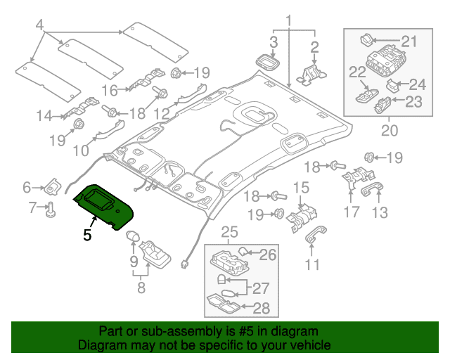 Genuine OE Kia Sun-Visor - 85201-D5000BGA