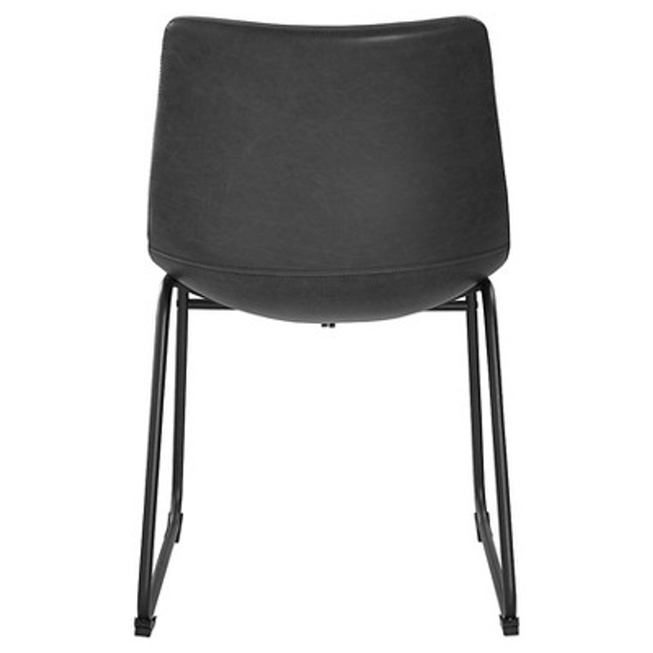 Set of 2 Laslo Modern Upholstered Faux Leather Dining Chairs Black - Saracina Home