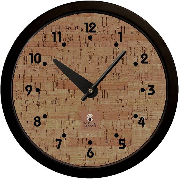 Cork Traditional Dial Contemporary Body Quartz Movement Decorative Wall Clock Black The Chicago Lighthouse