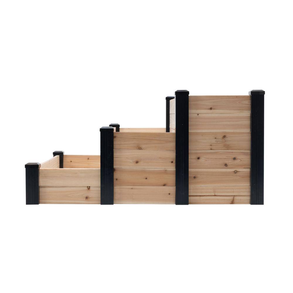 Outdoor Essentials Haven 4 ft. x 4 ft. Cedar Tiered Garden Bed 22 in. H 488319