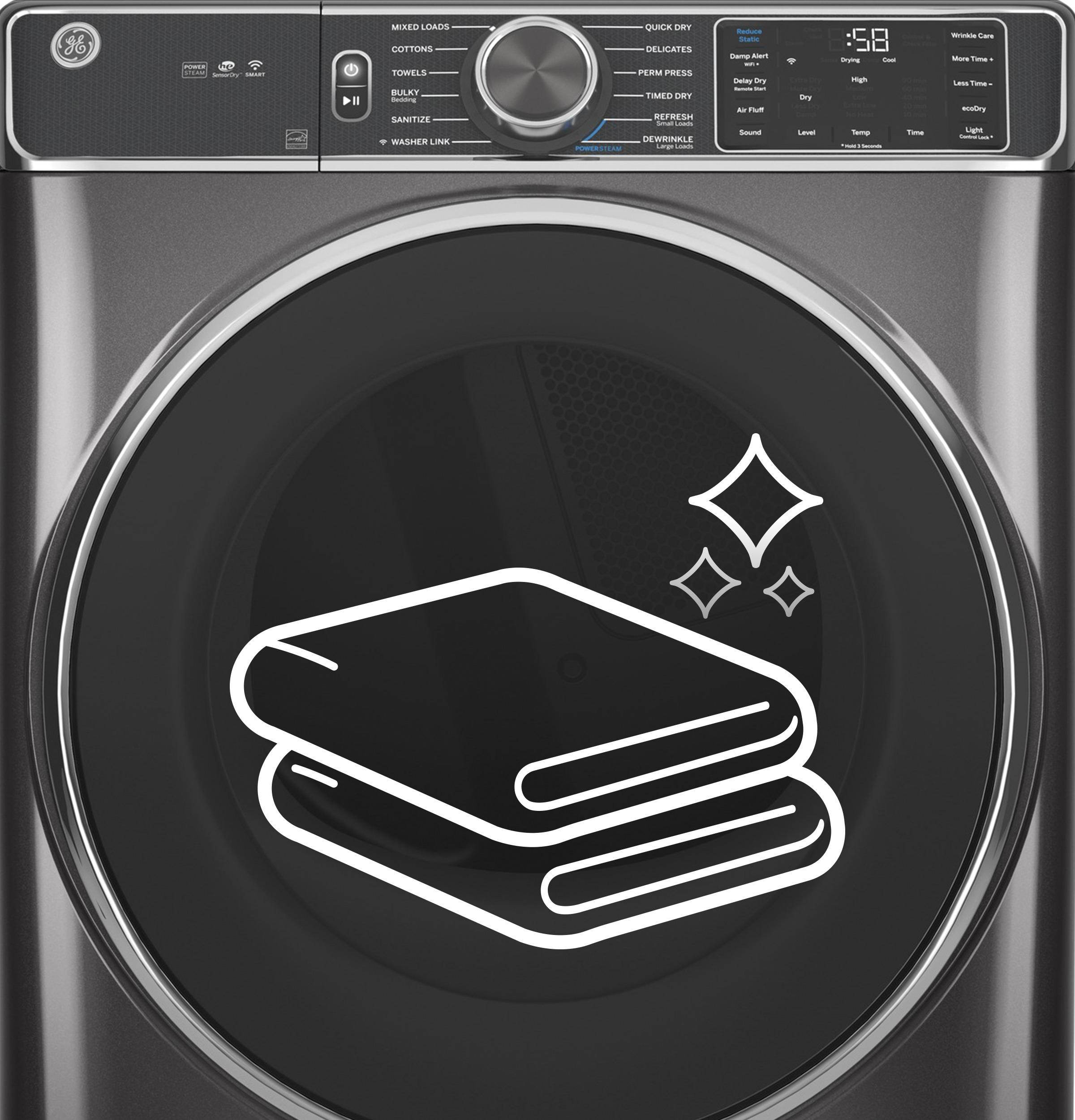 Ge Appliances GFD65ESSVWW Ge® 7.8 Cu. Ft. Capacity Smart Front Load Electric Dryer With Steam And Sanitize Cycle