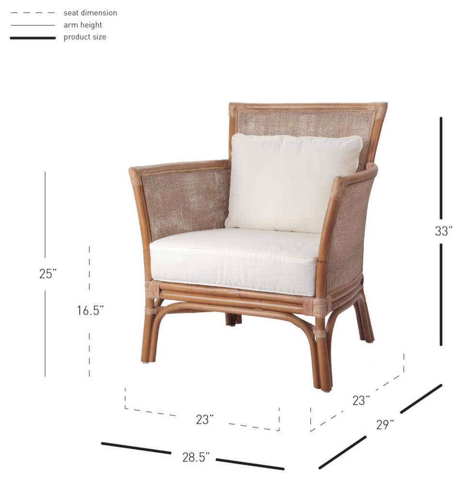 Mutame Rattan Accent Arm Chair  Canary Brown   Tropical   Armchairs And Accent Chairs   by Virgil Stanis Design  Houzz