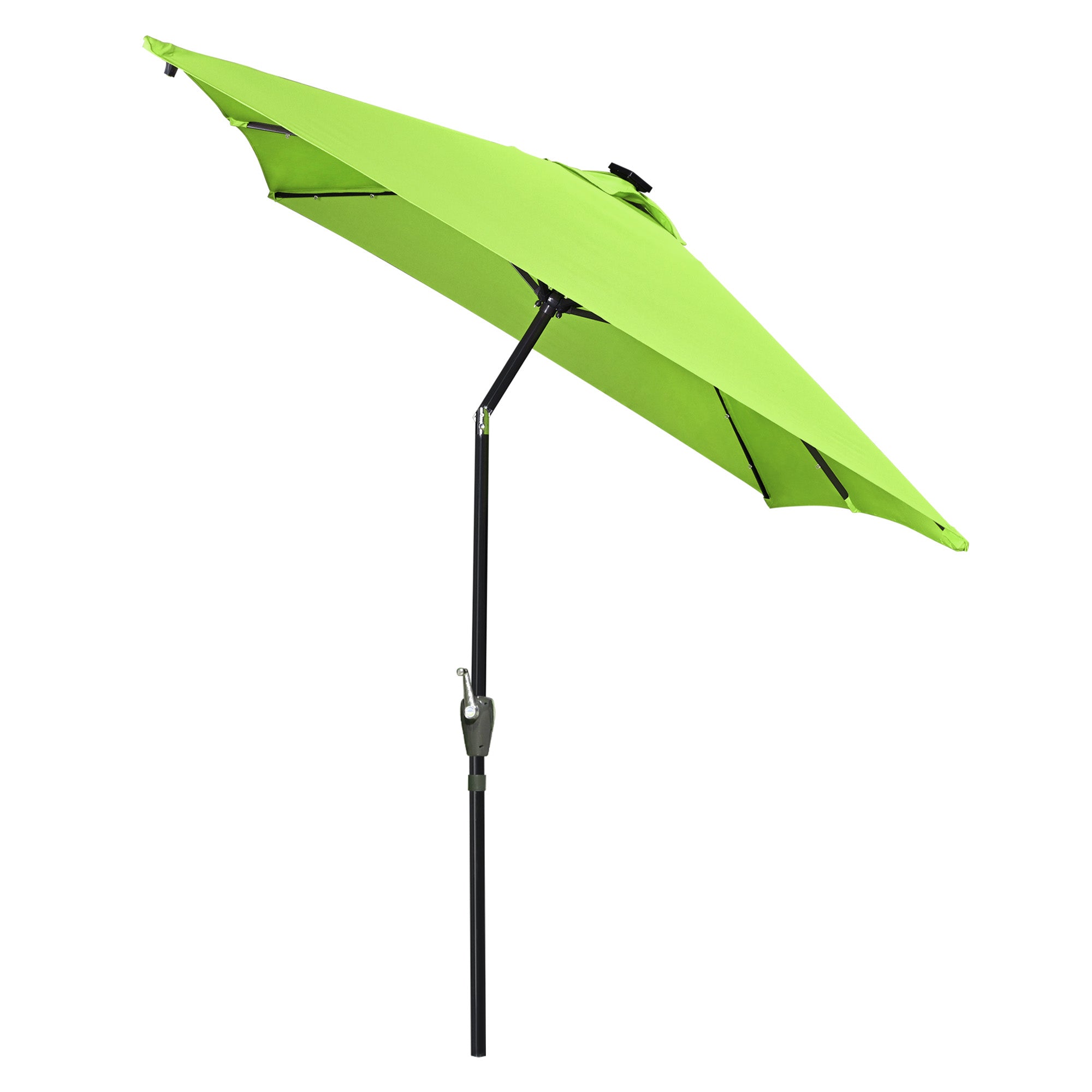 LAGarden 10x6.5ft Outdoor Rectangle Solar Powered LED Patio Umbrella with Crank Tilt for Garden Table Market(Pack of 2)