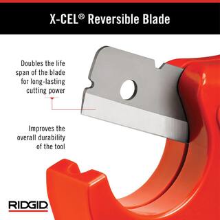 RIDGID 18 in. - 1-58 in. PC-1250 PEX and Vinyl Tubing Cutting Tool Single Stroke Scissor Style Cut with Reversible Blade 23488