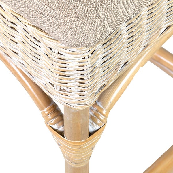 Natural Rattan Cushioned Stool