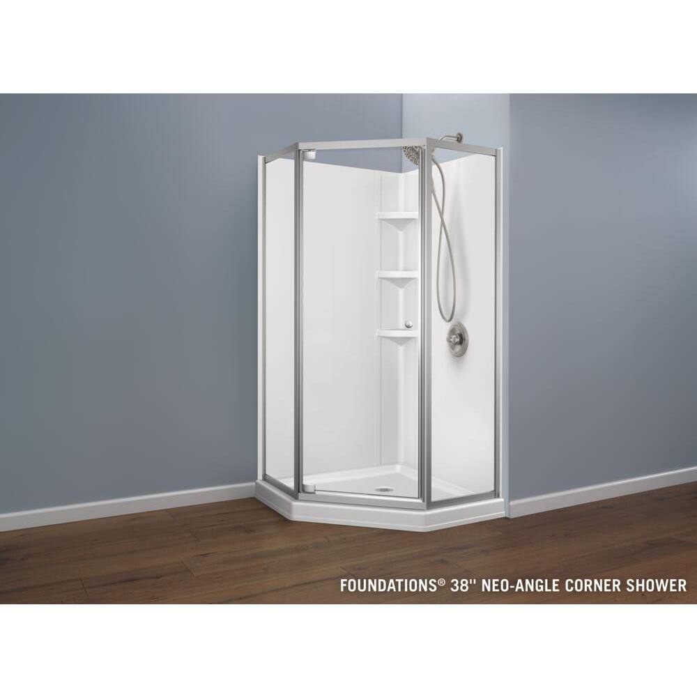 Delta Foundations 38 in. W x 74 in. H Neo-Angle Pivot Framed Corner Shower Enclosure in Chrome B99912-3838-PC