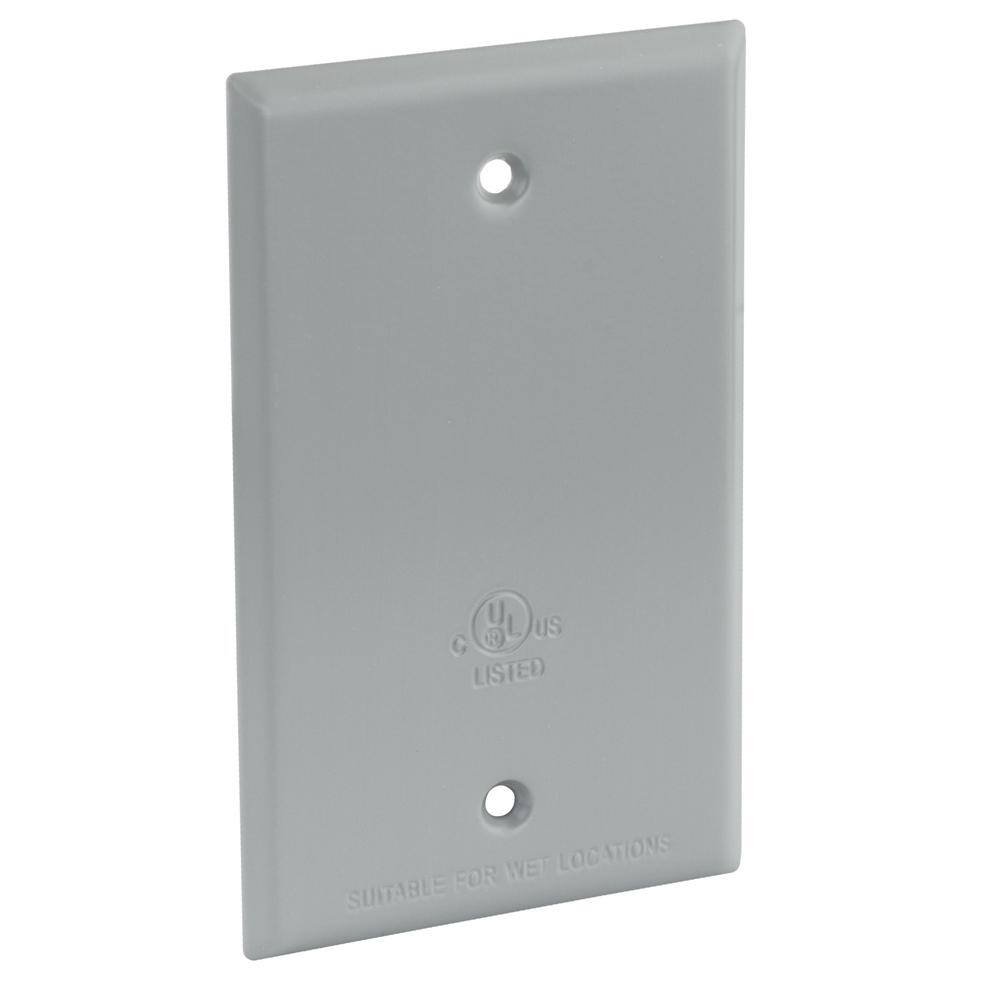 Commercial Electric Gray 1-Gang Weatherproof Blank Cover WBC100G