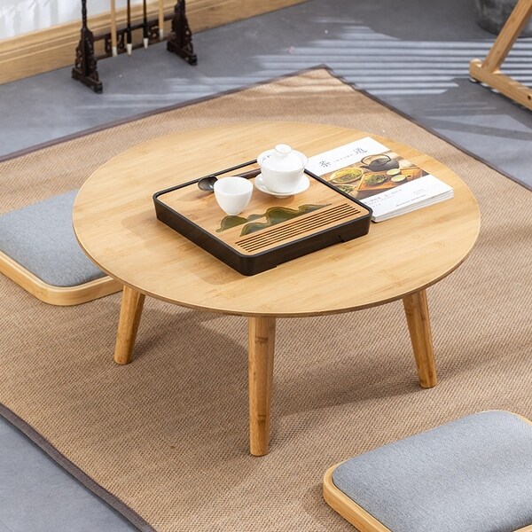 Table Coffee Table Japanese Home Study Tatami Table Small Table Low Table Sitting on The Floor Round Simple Bay - as picture