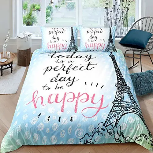 Duvet Cover Set Soft London Themed Comforter Cover Set 3 Pieces