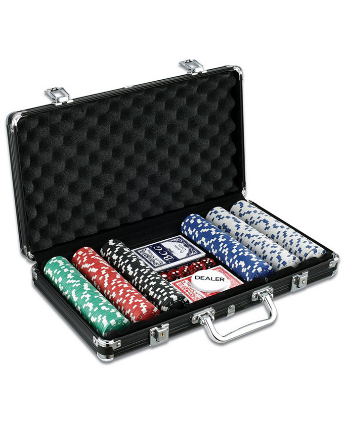 John N. Hansen Co. Classic Game Collection - 300-Piece Poker Game Set in Black Aluminum Case