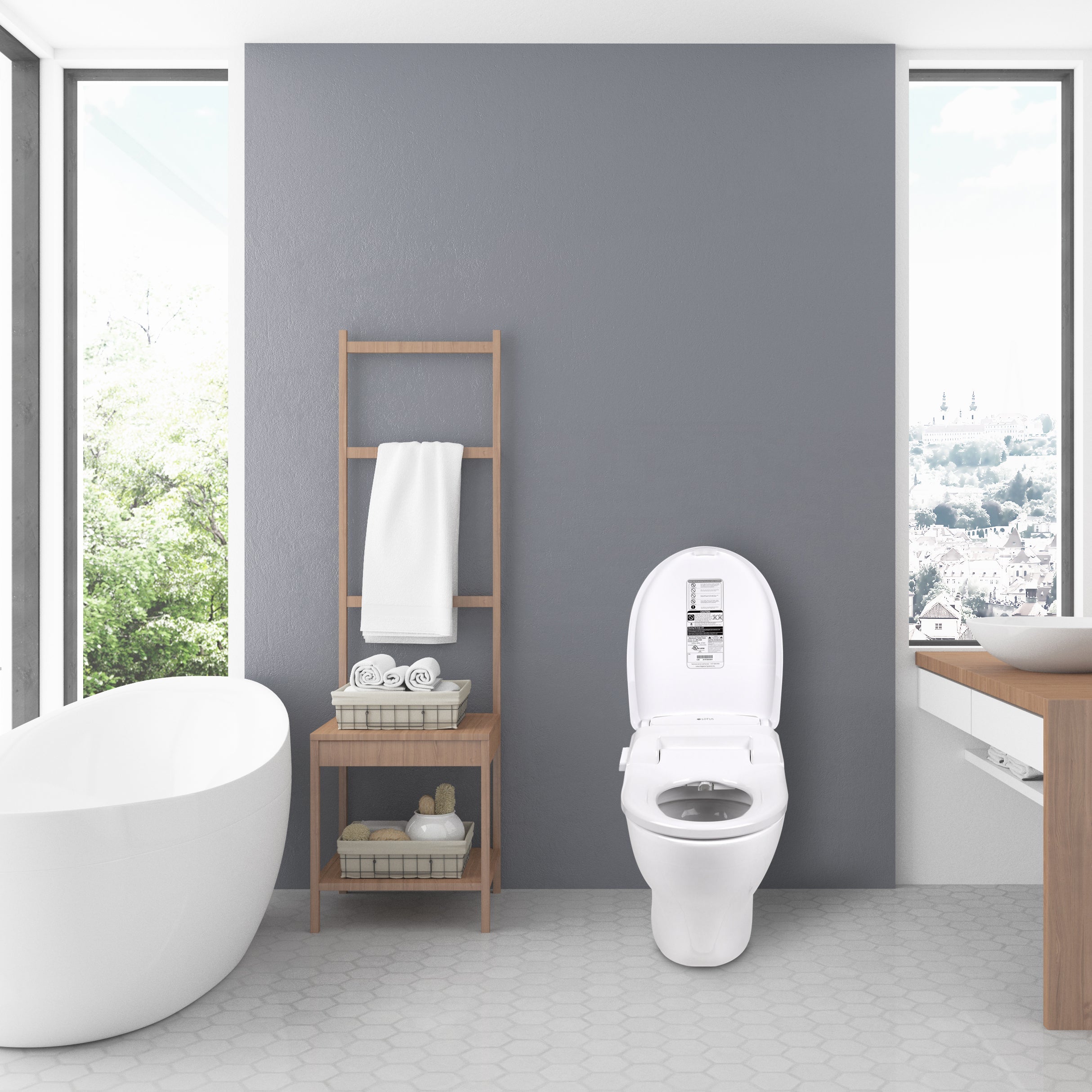 Lotus Smart Bidet ATS-500 Remote FDA Registered, Heated Seat, Temperature Controlled Wash, Warm Air Dryer