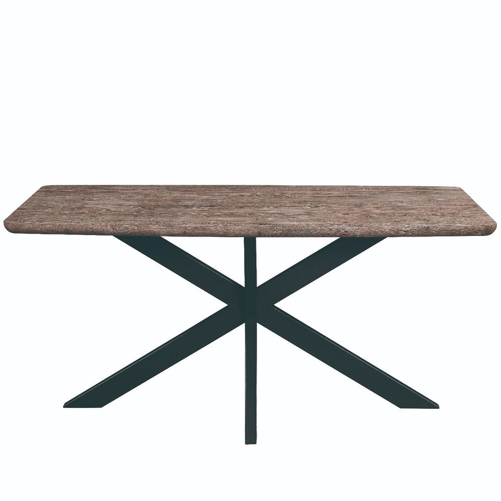 LeisureMod Ravenna X pedestal Rectangle Dining Table   63\