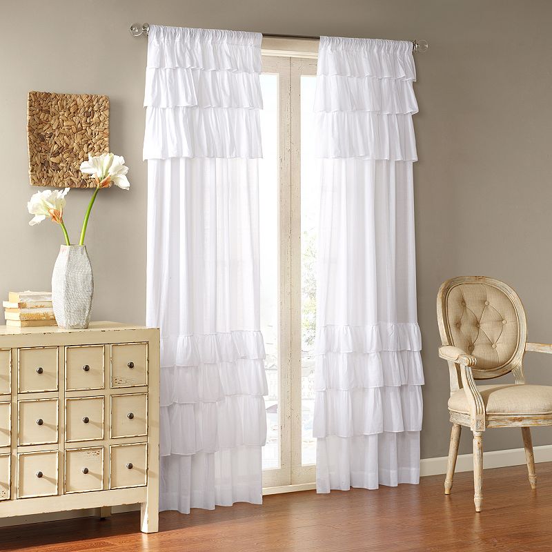 Madison Park 1-Panel Joycelyn Oversized Ruffle Sheer Window Curtain