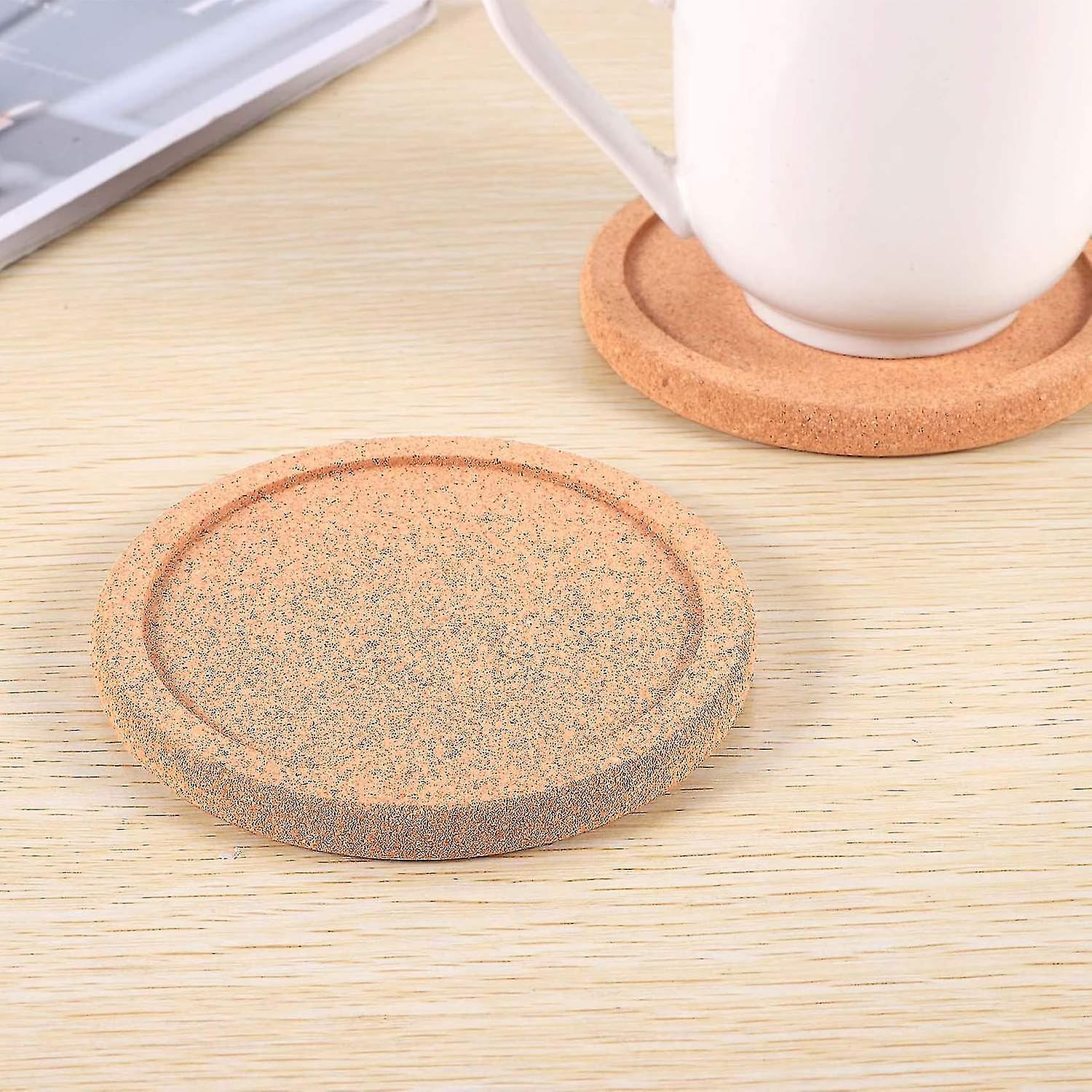 Cork Coasters With Lip For Drinks Absorbent Thick Rustic Saucer With Holder Heat and Water Resistant