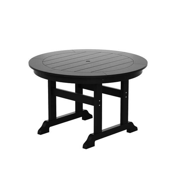 Polytrends Laguna Hdpe All Weather Outdoor Patio Dining Set with Round Table，Armless Chairs (5Piece Set)