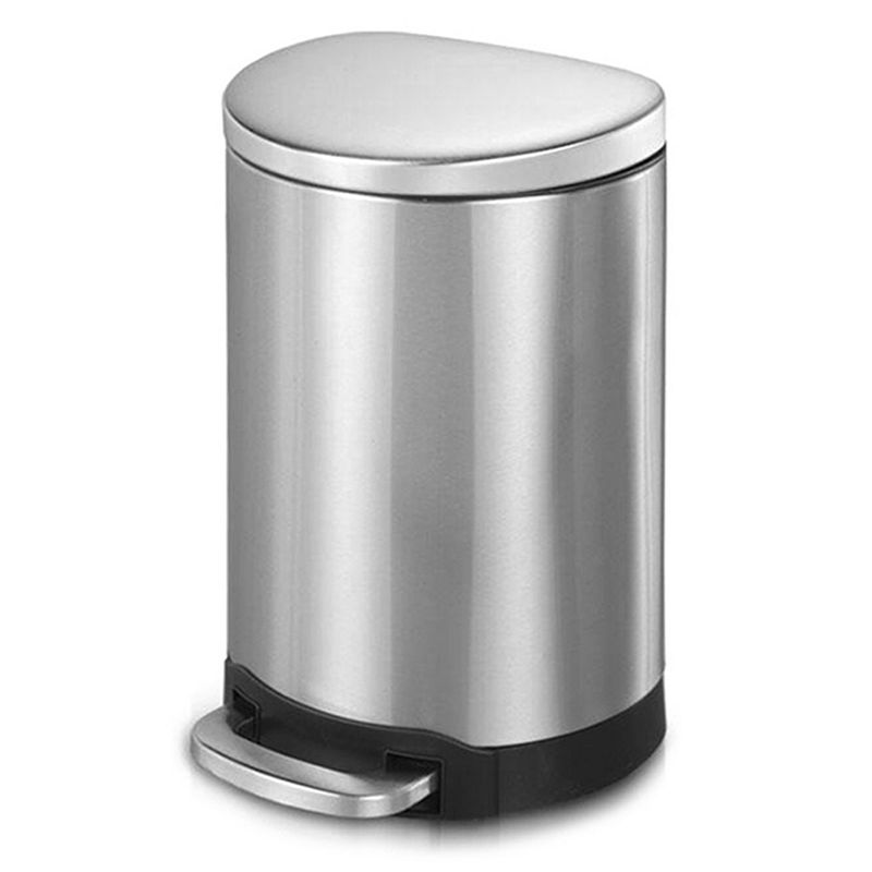 10.6 Gal./40 Liter Stainless Steel Semi-round Step-on Trash Can for Kitchen