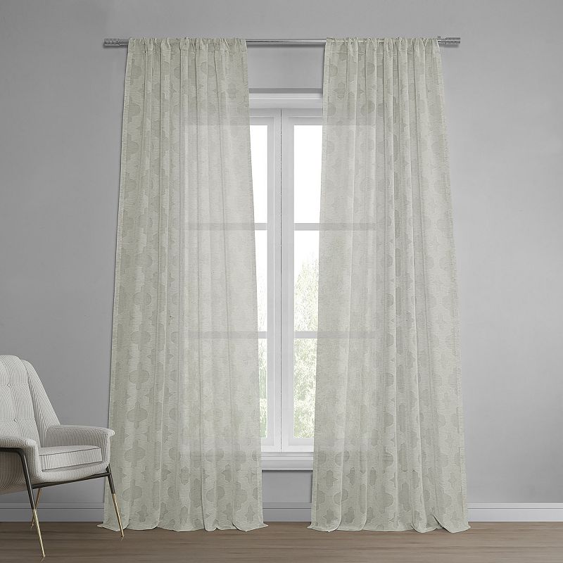 EFF Calais Tile Patterned Sheer Curtain