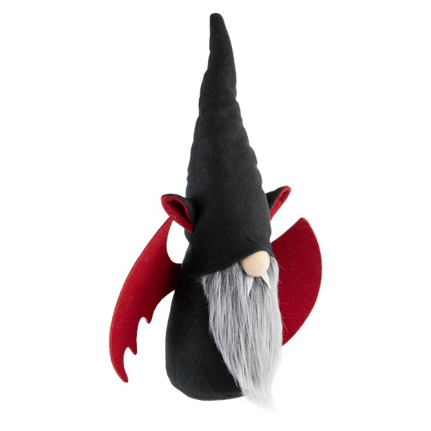 Black And Red Halloween Boy Gnome With Bat Wings