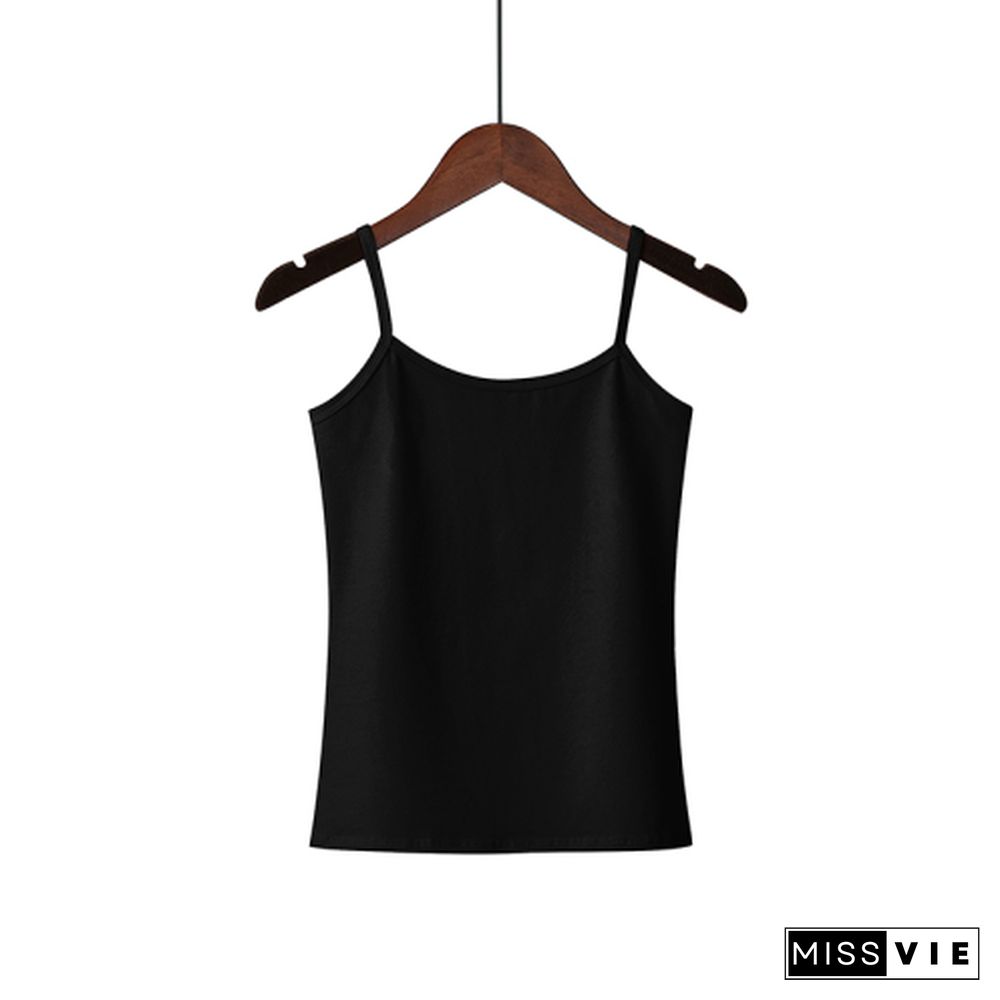 Xs 3Xl Spaghetti Strap Cami Women Fitness Cotton Tank Top Spring Summer Singlet Vest Stretch Undershirt Camisole Streetwear Tops