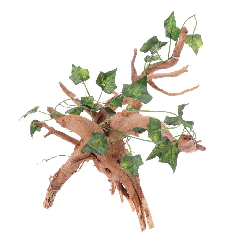 Wood and Ivy Vines Leaf Jungle Climber Vines Habitat Decor for Reptile