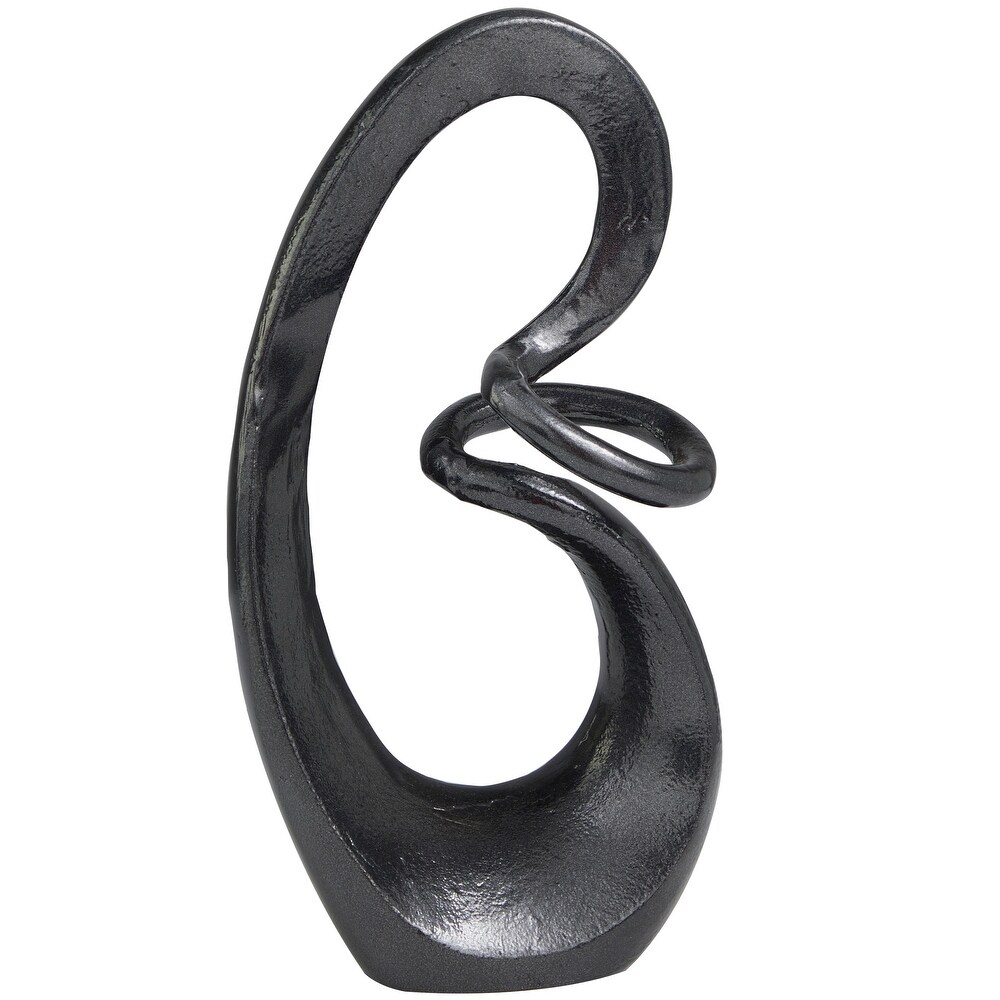 Dark Gray or Gold Aluminum Swirl Abstract Sculpture