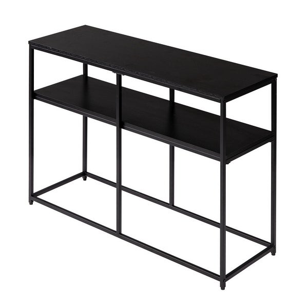 2-Tier Console Sofa Table， Industrial Foyer Table for Living Room