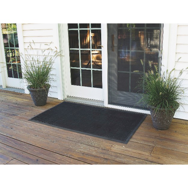 3 x27 x5 x27 Hometrax Rubber Brush Doormat Black