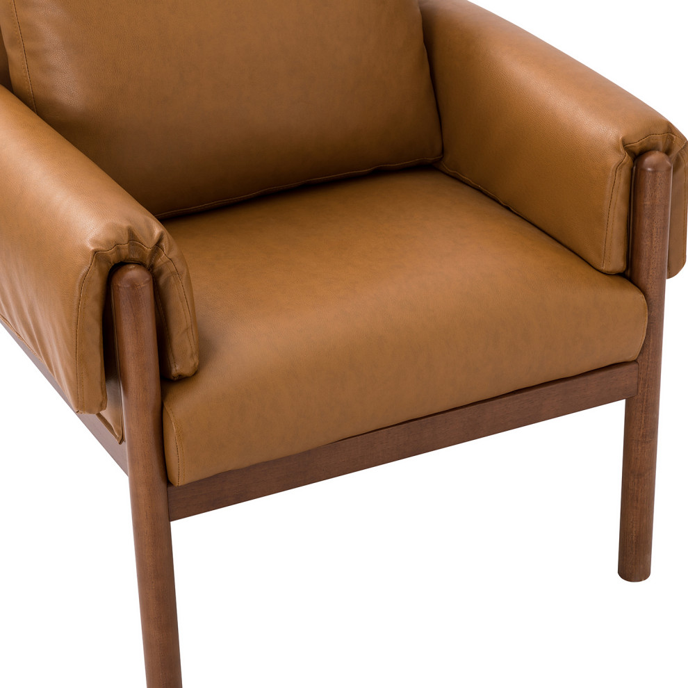 Contemporary Comfy Arm Chair Set With Solid Wood Legs   Midcentury   Armchairs And Accent Chairs   by Karat Home  Houzz